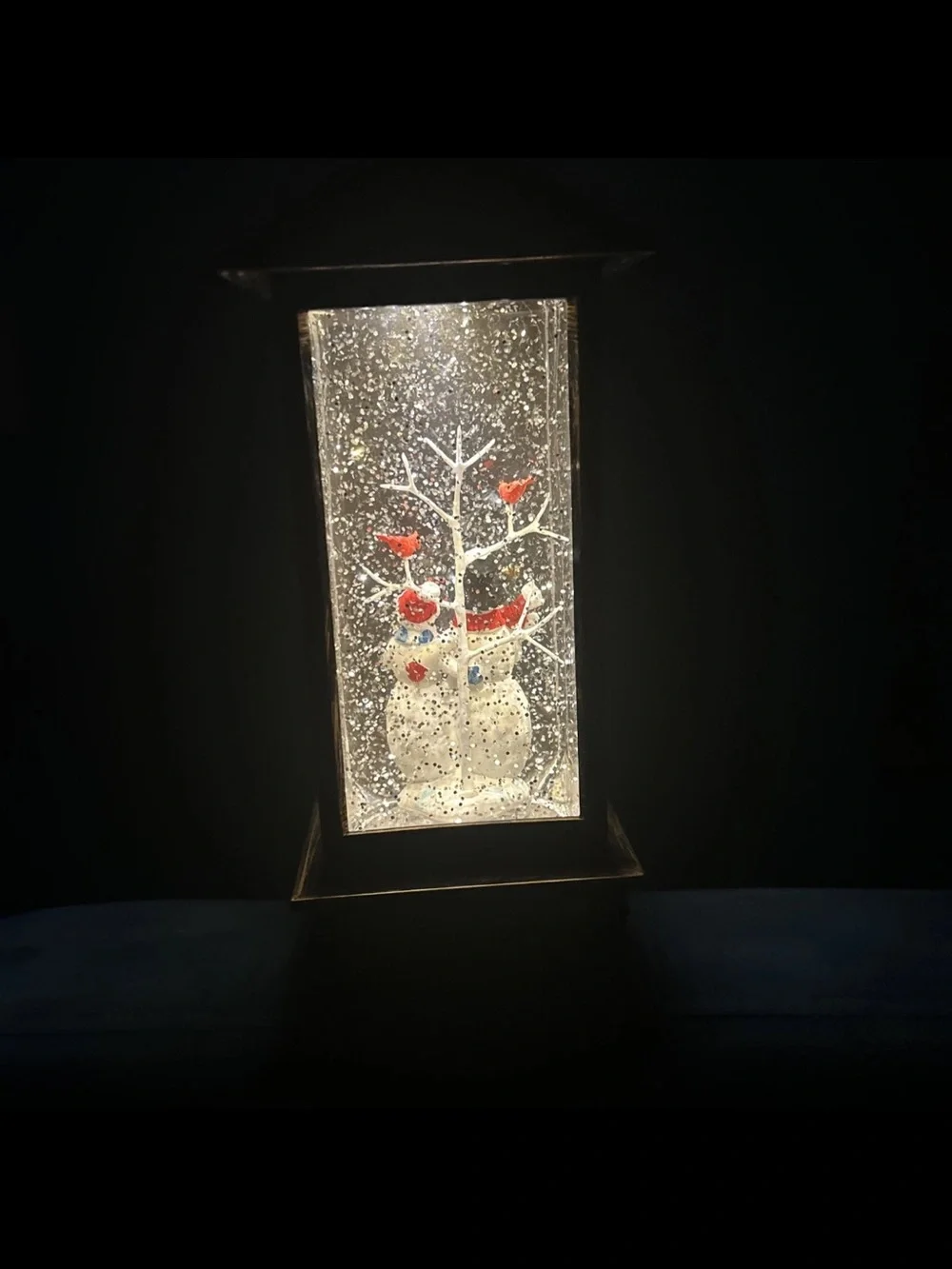 Christmas Water Glittering Snowing Globe Musical Lantern Night Light Snowman